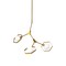 Homeroots Brass Unique Statement Three Light Metal and Glass Dimmable Chandelier With White Shades 611348 - alternate 4