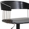 Homeroots Gray and Black Faux Leather with Metal Swivel Adjustable Height Bar Chair 534463 - alternate 6