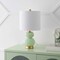 Jonathan Y Daphne 20 in. Contemporary Transitional Metal/Glass Ribbed Gourd LED Table Lamp, Mint Green/Brass Gol JYL1099F - alternate 6