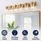 Jonathan Y Irving 40" 6-Light Seeded Glass/Iron Modern Contemporary LED Vanity Light, Brass Gold JYL7621D - alternate 4
