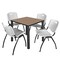 Regency Square Kee Breakroom Table W/ 4 M Stack Chairs, 30 in W, 30 in L, Noble Oak TB3030NOBPBK47GY - alternate 1