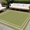 Homeroots 5' Green And Ivory Square Indoor Outdoor Area Rug 545957 - alternate 6