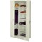 Tennsco Combo Wardrobe Storage Cabinet, 78 in H, 36 in W, 24 in D, Swing, Keyed, Putty, 5 Shelves, 0 Drawers 7820PY - alternate 1