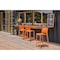 Homeroots Set of Four 26" Orange Heavy Duty Plastic Low Back Outdoor Counter Height Bar Chairs 565371 - alternate 5