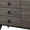 Homeroots 61" Gray Solid and Manufactured Wood Six Drawer Double Dresser 490482 - alternate 2