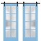 Sartodoors Sturdy Double Barn Door Solid Core Modern Interior VEREGIO7412DB-AQU-36 x 80 (2* 18x80)-Black Rail - alternate 1