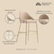 Manhattan Comfort Gracie Barstool in Tan and Gold - Set of 3 3-BS022-GTN - alternate 2