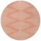 Homeroots 8' Salmon And Ivory Round Geometric Washable Indoor Outdoor Area Rug 598618 - alternate 4