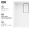 Vigo Bryant Modern White Matte Stone 15 in. L x 15 in. W x 5 in. H Square Vessel Bathroom Sink VG04021 - alternate 5