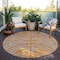 Homeroots 8' Copper And Gray Round Animal Print Washable Indoor Outdoor Area Rug 600686 - alternate 4