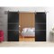 Sartodoors Sturdy Double Barn Door with Hardware, Planum 0110 Matte Black and Aluminum Strips, Silver 13FT Rai PLANUM0110DB-S-BLK-36 x 80 (2* 18x80) - alternate 3