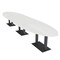 Skutchi Designs Oval Conference Table With Power Unit, 48 in W, 216 in L, White HAR-OVL-48X216-DOU.BK-WA7976-NA - alternate 1