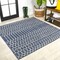 Jonathan Y Ourika Moroccan Geometric Textured Weave Navy/Beige 6 ft Square Indoor/Outdoor Area Rug SMB108K-6SQ - alternate 1