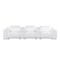 Homeroots 134" White Italian Leather Reclining Metal USB Sofa 720298 - alternate 1