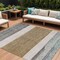 Homeroots 9' X 12' Brown Ivory And Blue Abstract Washable Indoor Outdoor Area Rug 615276 - alternate 1