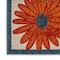 Homeroots 6' Ivory Blue And Orange Floral Indoor Outdoor Runner Rug 548035 - alternate 4