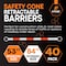 Xpose Safety Retractable Cone Bar Orange/White, 53in to 84in Length, 40PK CBO53/84-40-X - alternate 4