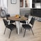 Regency Round Kahlo Breakroom Table W/ 4 Restaurant Stack Chairs, 48 in W, 48 in L, Noble Oak TPL48RNDNOCM29BK - alternate 3