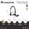 Kingston Brass Double-Handle Wall-Mount Pre-Rinse Bridge Kitchen Faucet, Matte Black GS8280CTL - alternate 2