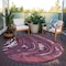 Homeroots 8' Burgundy Brick Red And Ivory Round Abstract Washable Indoor Outdoor Area Rug 601262 - alternate 5
