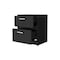 Homeroots 19" Black Wood Two Drawer Nightstand with Integrated Tech 518172 - alternate 2