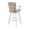 Homeroots 40" Gray Metal Swivel Outdoor Counter Height Bar chair with Footrest 571172 - alternate 4