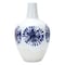 Homeroots 11" White And Blue Geometric Medallion Ceramic Urn Vase 632636 - alternate 1