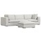 Homeroots 125" Gray Fabric Sofa With Ottoman With Brown Legs 641075 - alternate 3