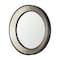 Homeroots 22" Champagne And Dark Brown Metal And Solid Wood Round Accent Mirror 607266 - alternate 4