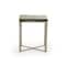 Homeroots 22" Silver and Brown Reclaimed Wood Glass and Steel Square End Table 283176 - alternate 1