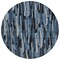 Homeroots 8' Blue Black And Gray Round Striped Washable Indoor Outdoor Area Rug 603217 - alternate 5