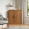 Homeroots Set Of Four Brown Wood Corner Accent Cabinet With Two Doors 712127 - alternate 3