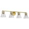 Nuvo Gianna, 4 Light Vanity, Vintage Brass Finish, Clear Glass 60/8344 - alternate 1
