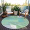 Homeroots 8' Sage Mint Green Teal Blue And Ivory Round Geometric Washable Indoor Outdoor Area Rug 612384 - alternate 3