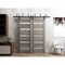 Sartodoors Sliding Closet Barn Bypass Doors 36 x 80in, Nebraska Grey W/ Frosted Glass, Sturdy 6.6ft Rails QUADRO4445BBB-NEB-36 - alternate 1