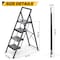 Wrightmaster 3.4 ft. Metal Folding Step Ladder, 8 ft. Reach, with Anti-slip Pedals 800 lbs. Load Capacity ZOR-WK21A-4-DF - alternate 2