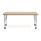 Flash Furniture Commercial Adjustable Height Rectangular Activity Table - Locking Casters-LT NAT XU-A2460-REC-LTNAT-T-P-CAS-GG - alternate 4