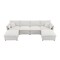 Homeroots 66" Cream Fabric Modular Sleeper Sofa With Ottoman 568290 - alternate 1