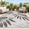 Jonathan Y Havana Tropical Palm Leaf Gray/Black 3 ft. x 5 ft. Indoor/Outdoor Area Rug SMB208B-3 - alternate 1