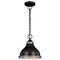 Vaxcel Sheffield 1L 10-in. W Dark Bronze and Gray Farmhouse Dome Pendant Light P0367 - alternate 1
