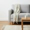 Homeroots 50" X 60" Natural Cotton Woven Striped Throw Blanket with Fringe 518816 - alternate 3