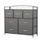 Homeroots 39" Gray and Black Steel and Fabric Seven Drawer Combo Dresser 484704 - alternate 1