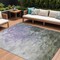 Homeroots 9' X 12' Lavender Olive Green And Silver Abstract Washable Indoor Outdoor Area Rug 617363 - alternate 1