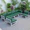 Leisuremod Chelsea 6-Piece Patio Sectional Weathered Grey Aluminum With Green Cushions CSWGR-6G - alternate 5