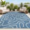Jonathan Y Nolan Modern Coastal Organic Shapes Navy/Cream 4 ft. x 6 ft. Indoor/Outdoor Area Rug TSN307A-4 - alternate 1