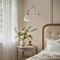 Jonathan Y Rover 7" Classic Industrial Metal Adjustable Arm LED Wall Sconce, White/Brass Gold JYL7462B - alternate 4