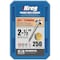 Kreg No, 8 x 2-1/2'' Square Coarse Thread Maxi-Loc Washer Zinc Pocket-Hole Screw, 250 Ct. SML-C250 - 250 - alternate 1