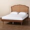 Baxton Studio Camden Mid-Century Walnut Brown Wood and Rattan King Size Platform Bed 247-12667-9816-ZORO - alternate 6