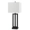 Homeroots 30" Black Metal USB Table Lamp With White Shade 524766 - alternate 5
