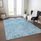 Homeroots 8' X 10' Teal Blue And Ivory Abstract Washable Indoor Outdoor Area Rug 599763 - alternate 2